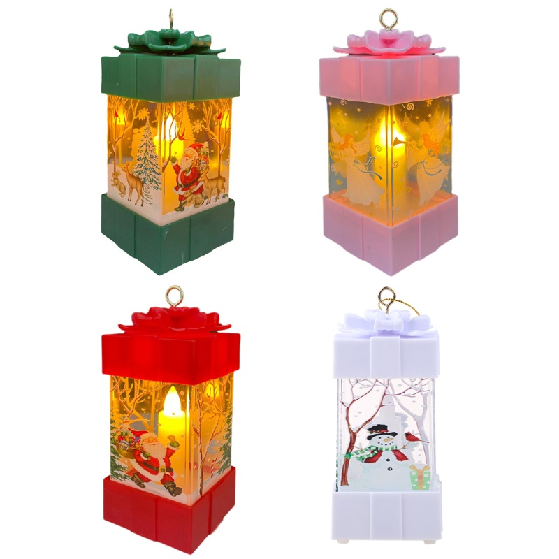 Li Đèn Lồng LED Sáp In Họa Tiết Phong Cách Châu Âu 4 Màu Sắc Dùng Pin Po