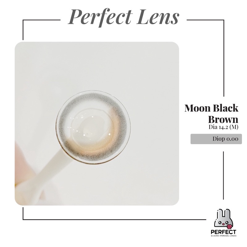 Lens Mắt , Kính Áp Tròng MOON BLACK BROWN Không Độ , DIA 14.2 , Cho Mắt Nhạy Cảm Giá Sale