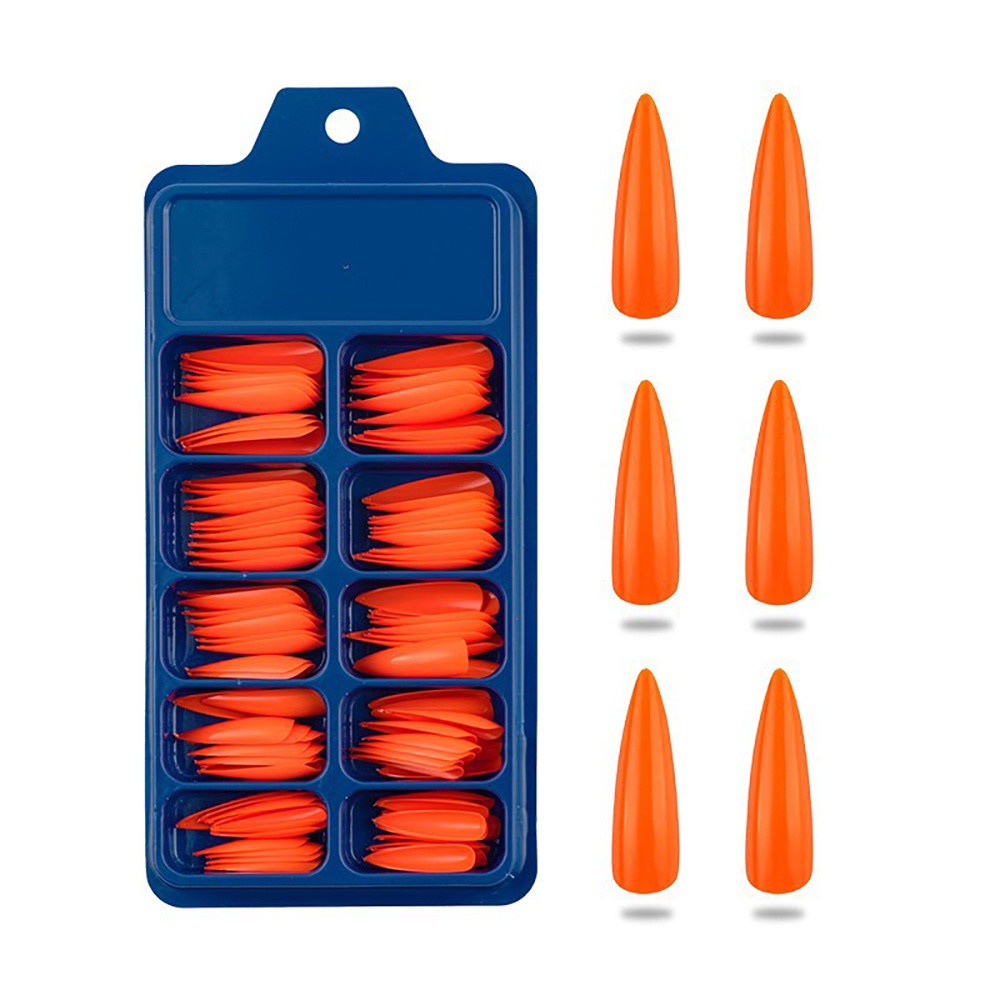 [Hàng mới về] Set 100 móng tay giả bằng acrylic hình oval dài che phủ toàn diện diy