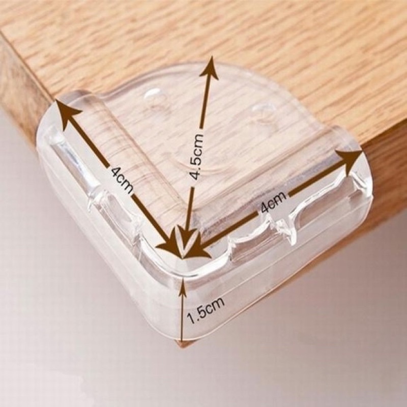 Miếng bịt góc bàn,bọc cạnh bàn kính,4 miếng bọc silicon an toàn cho bé