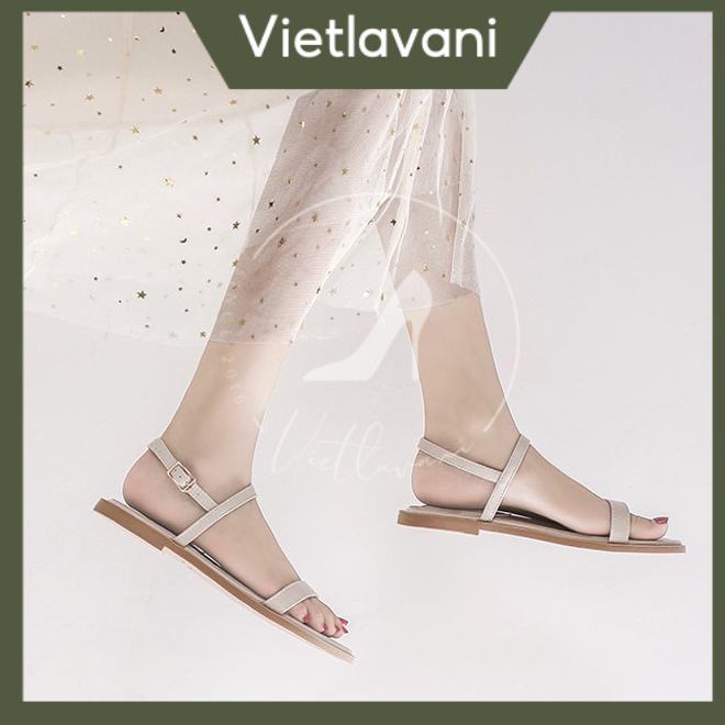 Sandal nữ kiểu dáng thanh lịch hai màu đen &amp; kem TTS12
