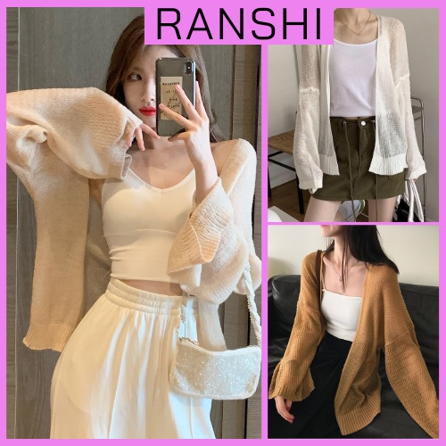 Áo Cadigan Nữ Lưới Mỏng RANSHI Sang Chảnh, Áo Khoác Ngoài Nhẹ Mùa Thu 4 Màu Hàng Loại 1 - RA055