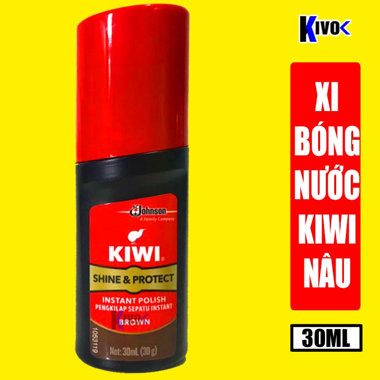 [MẪU MỚI] Xi Nước Đánh Giày Kiwi 30ml Màu Nâu - Si Đánh Giày Nước Bằng Mút Bôi Xi / Đánh Bóng Giày Da Lau Giầy Làm Mờ