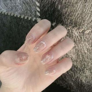 Set 24 móng tay giả trang trí màu nude z012