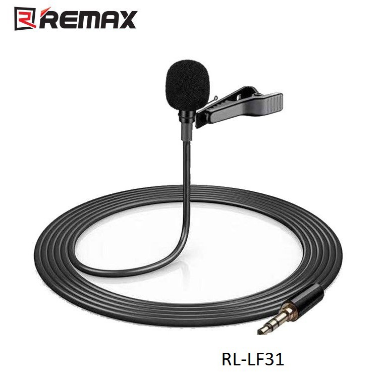 Micro ghi âm - thu âm cho điện thoại REMAX RL-LF31 Jack 3.5mm có kẹp cài áo