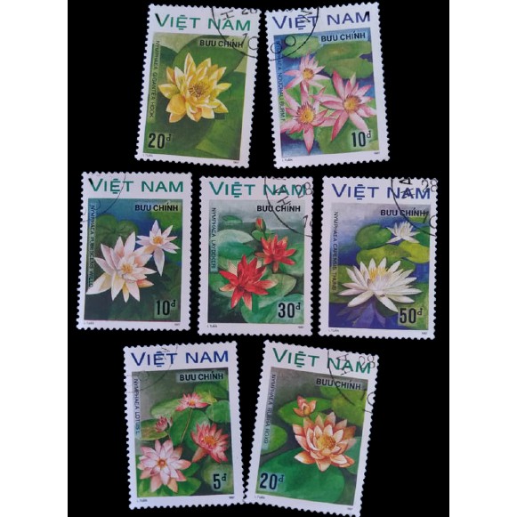 Tem sưu tập MS 542 Tem CTO Việt Nam Hoa nước 1988 ( 7 tem )