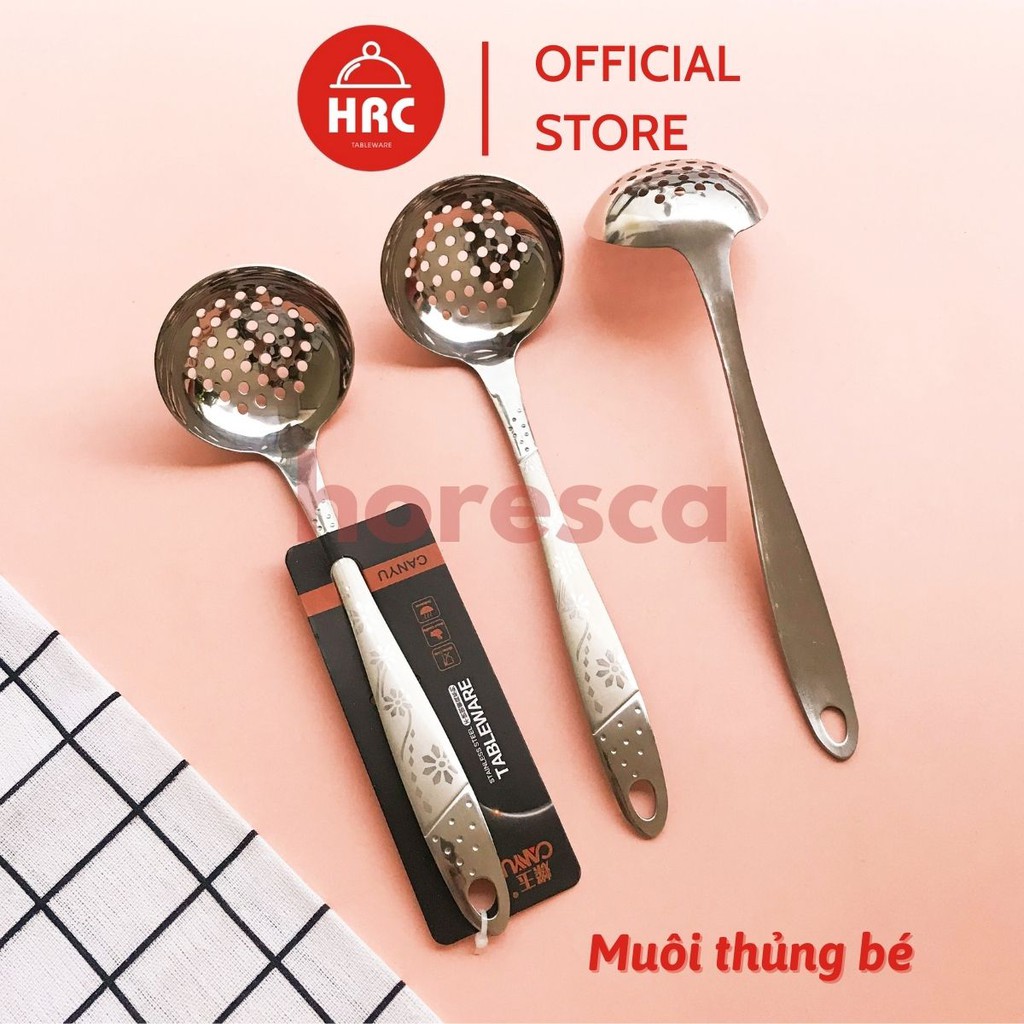 Bộ muôi canh inox (SIÊU RẺ) Muôi lẩu Hàn Quốc cán hoa