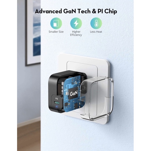 Củ sạc 61W 1Cổng sạc Gan tech Ravpower RC-PC112