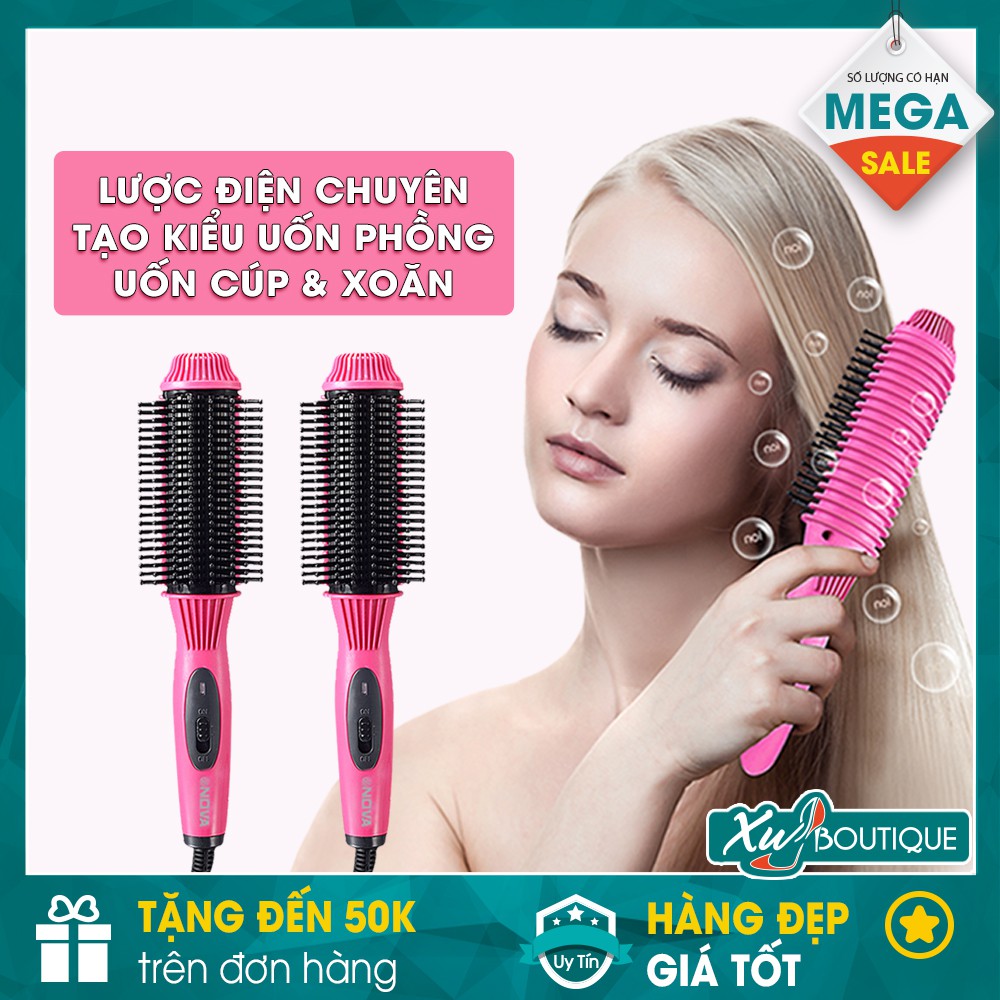 Lược Điện NOVA 8810 Chuyên Tạo Kiểu Uốn Cúp, Uốn Xoăn, Chải Gỡ Rối Đa Năng Tiện Lợi - An Toàn Cho Tóc