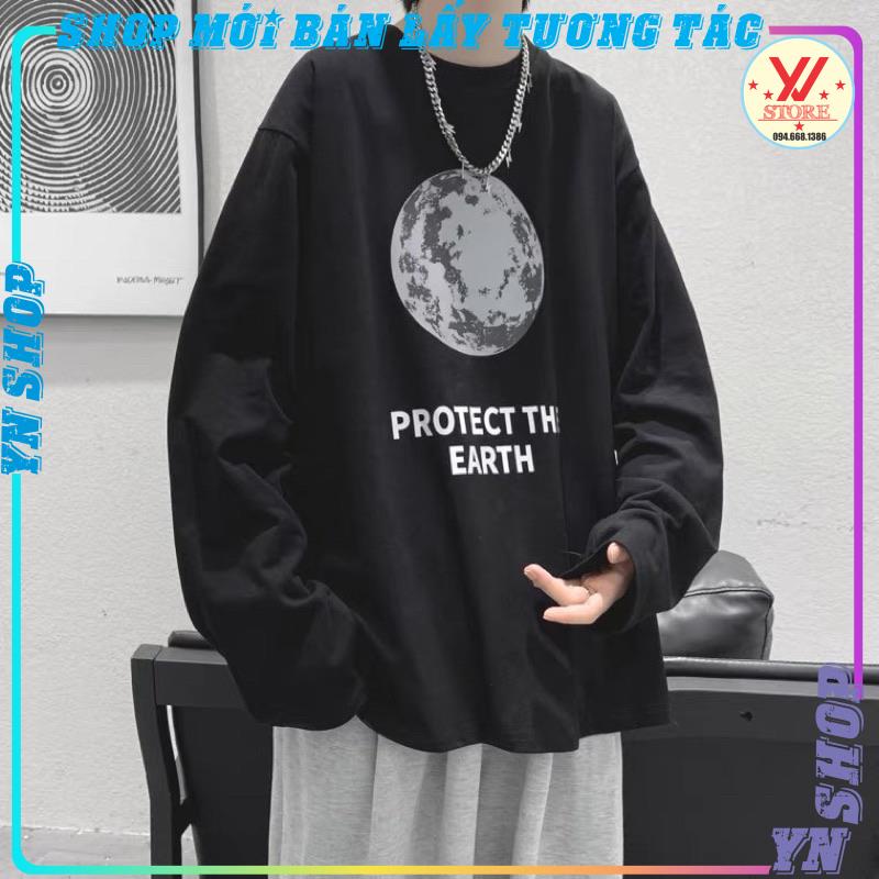 Áo thun tay dài form rộng in chữ BSTTM ,áo phông dài tay chất cotton dày đẹp in hình chữ xanh