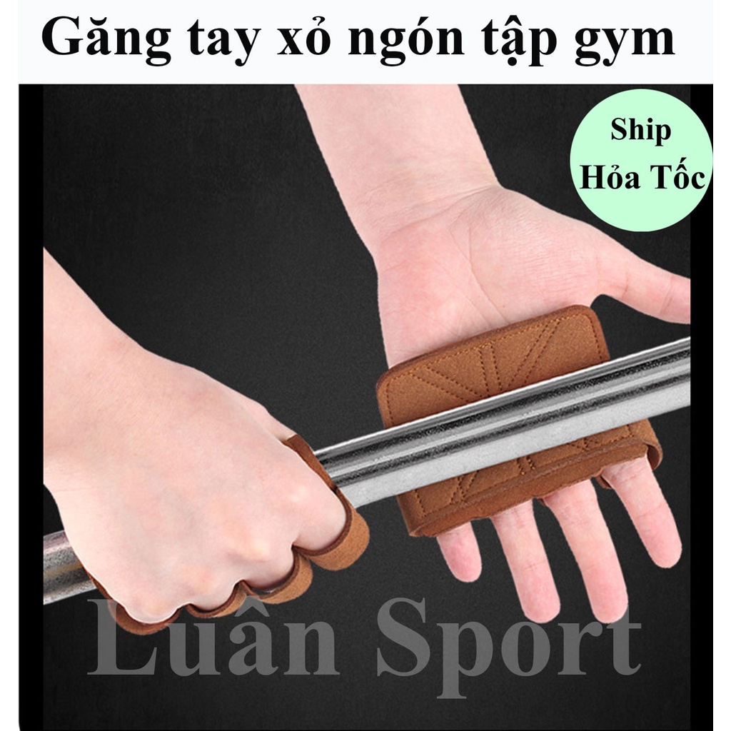 Găng tay tập gym nửa bàn xỏ ngón - Găng tập chống chai tay, chống trượt dày 3mm