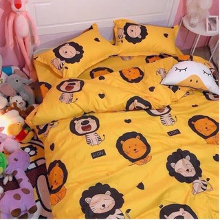 Bộ ra nệm sư tử vàng - 1 drap 1m6 1m8 kèm 2 áo gối nằm 45 x 65 cm- CAISHOPQUEN