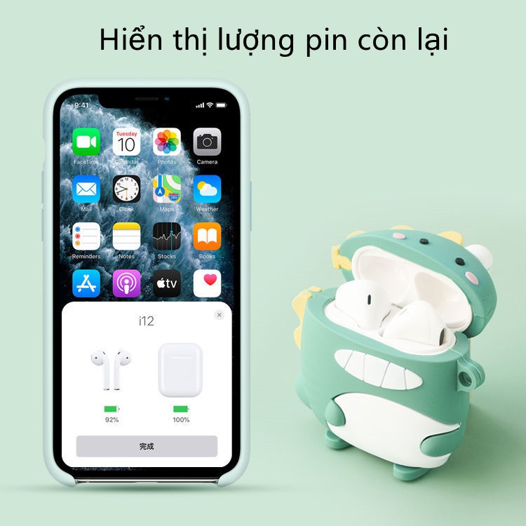 Tai nghe bluetooth không dây TWS inpods i12 có vỏ bảo vệ cho ios và android chất lượng âm thanh trung thực cao