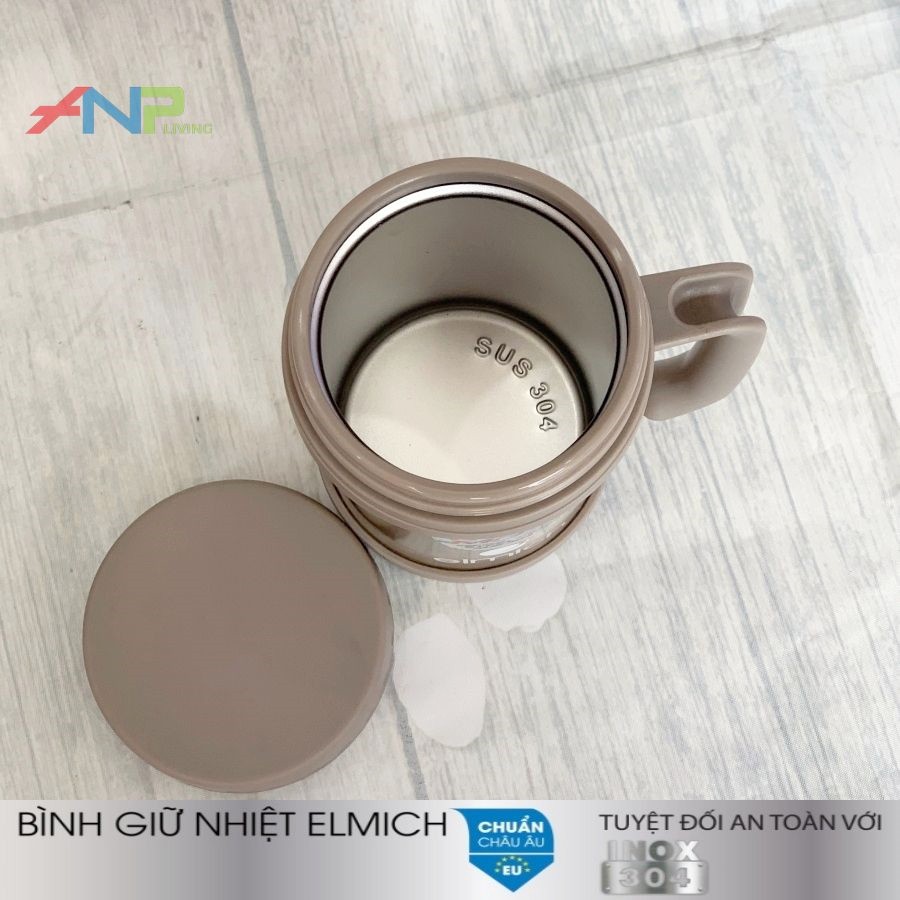 Cốc Giữ Nhiệt ELMICH, Inox 304 Tráng Bạc,  500ML  Màu Nâu (EL-0632)