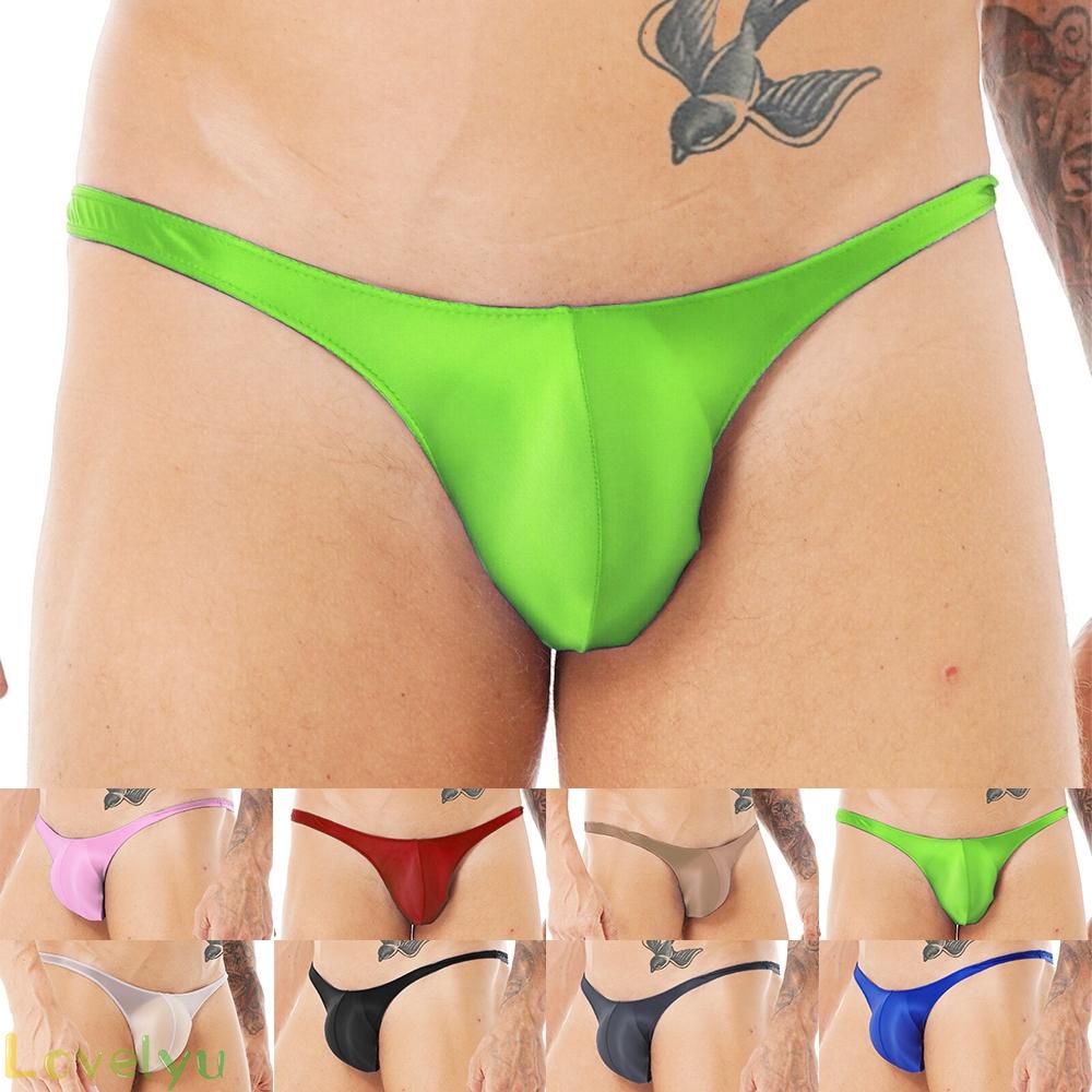 &lt;READY STOCK&gt;Sexy Men Oil Shiny Thong Bulge Pouch Tanga Briefs Underpants Swimwear Underwear100% brand new！