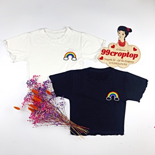 ÁO CROPTOP THÊU CẦU VỒNG