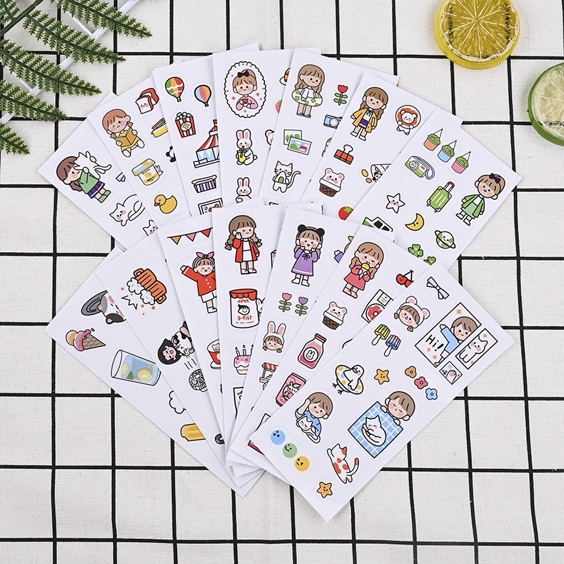 Sticker cute trang trí dán laptop tập vở bình nước Nhãn dán dễ thương CICIBOX