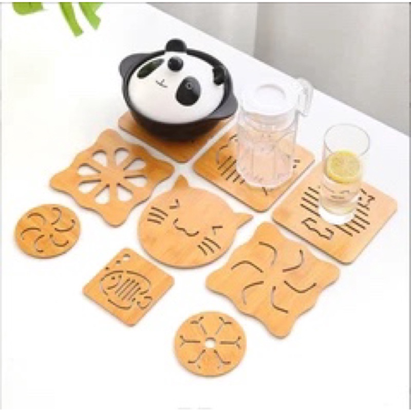 Miếng Lót Ly Nồi Bằng Gỗ Cao Cấp Mộc Tâm Hoa Có Nhiều Mẫu Hàng Có Sẵn Tphcm 15 cm