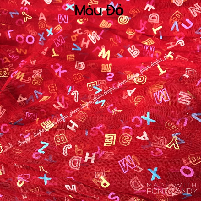 VẢI LƯỚI BẢNG CHỮ CÁI CUTE