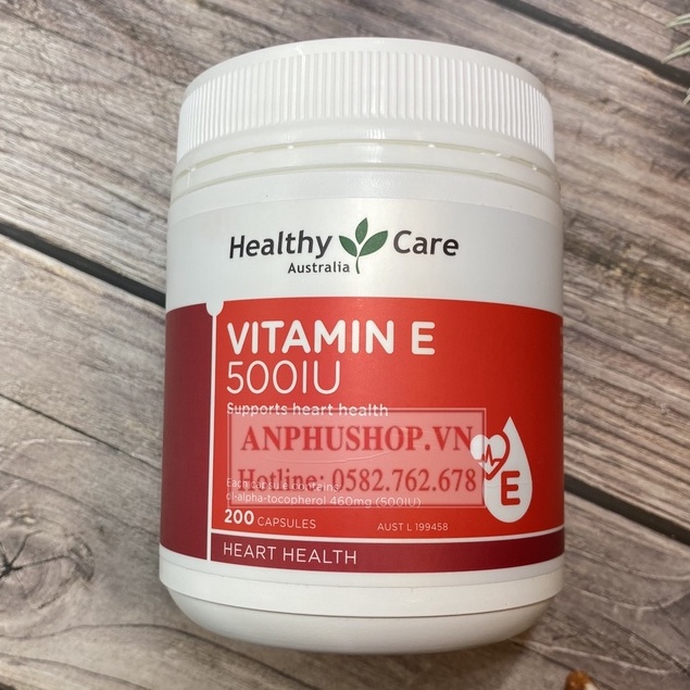 Viên uống Vitamin E Healthy Care 500IU hộp 200 viên Úc - Sản phẩm chính hãng