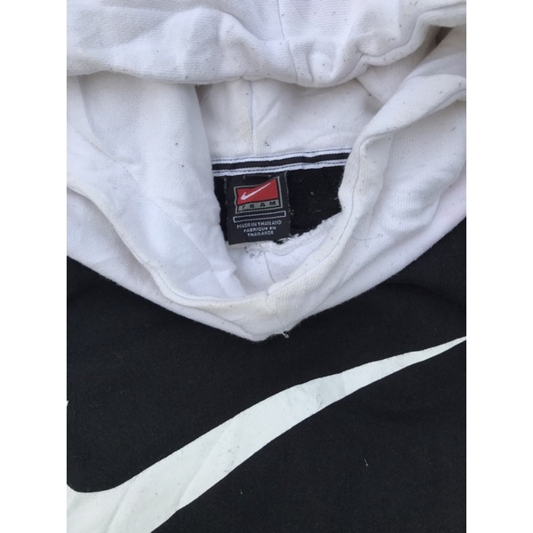 Áo Hoodie Nam hiệu Nike vintage 90s màu đen trắng biglogo size L