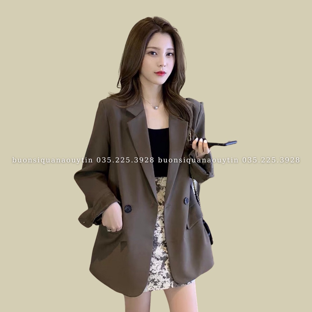 Áo blazer 2 lớp nữ dài tay cổ vest khoác ngoài phong cách hàn quốc áo blazer dài tay 3936