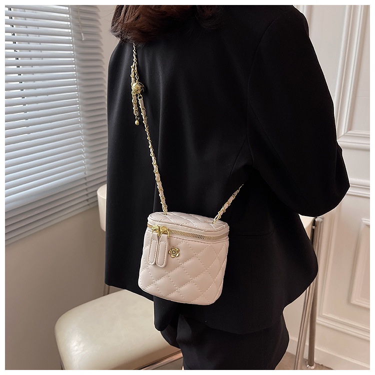 IELGY Túi Đeo Vai Hình Vuông Cỡ Nhỏ Họa Tiết Hình Thoi Phối Dây Xích Thời Trang Cho Nữ