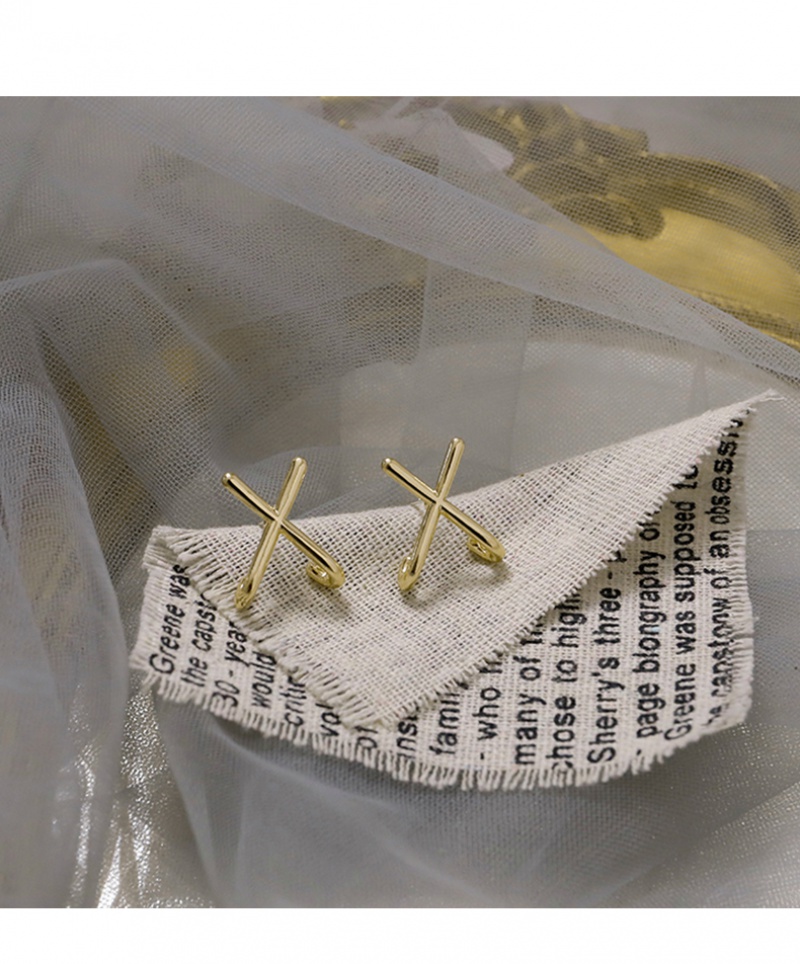 Khuyên tai chữ X mạ bạc nhiều kiểu tùy chọn thời trang