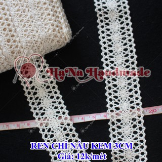 Ren chỉ nâu kem trang trí