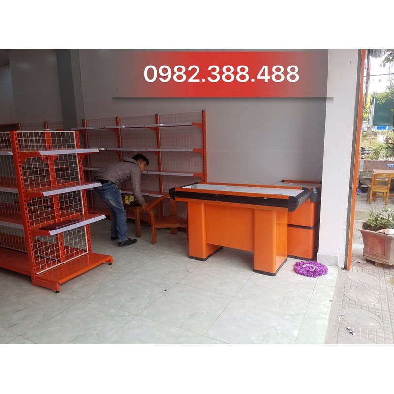 Kệ bày bán hàng màu cam