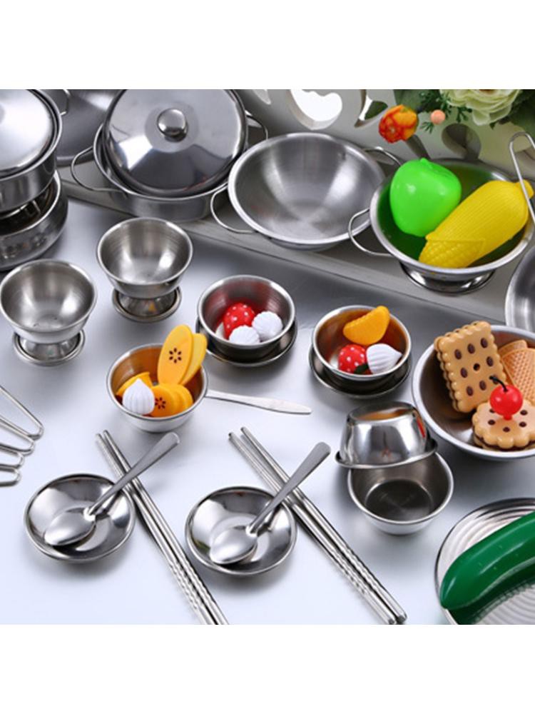 Bộ Đồ Chơi Nấu Ăn 25 Món Bằng Thép Không Gỉ Cho Bé