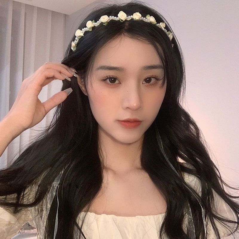 Băng Đô Cài Tóc Đính Nơ Hoa Và Ngọc Trai Ngọt Ngào Phong Cách Hàn Quốc Hàng Mới Cho Nữ