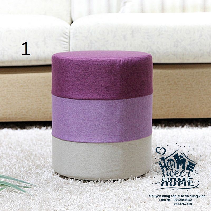 Ghế đôn bọc nỉ ba màu