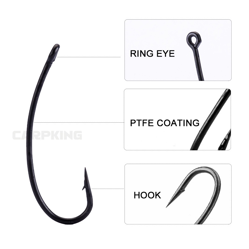 Móc câu cá CARPKING KINGDOM thiết kế dạng cong từ thép carbon cao cấp