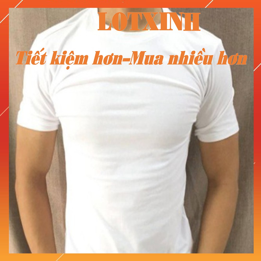 Áo lót nam trắng LEDATEX kiểu bộ đội mặc trong sơ mi, Áo may ô cộc tay trung niên đông xuân dệt kim LOTNAM18