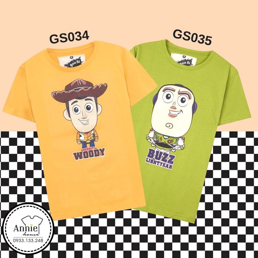 Áo thun hoạt hình Thái Woody,Buzz GS034 GS035 | Shopee Việt Nam