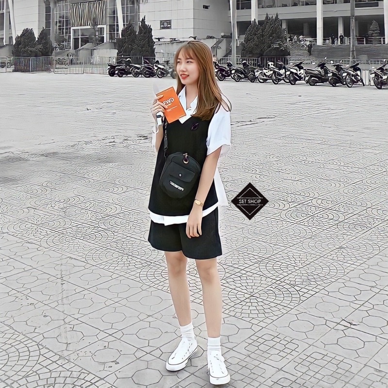 Quần culottes ngố vải trơn.