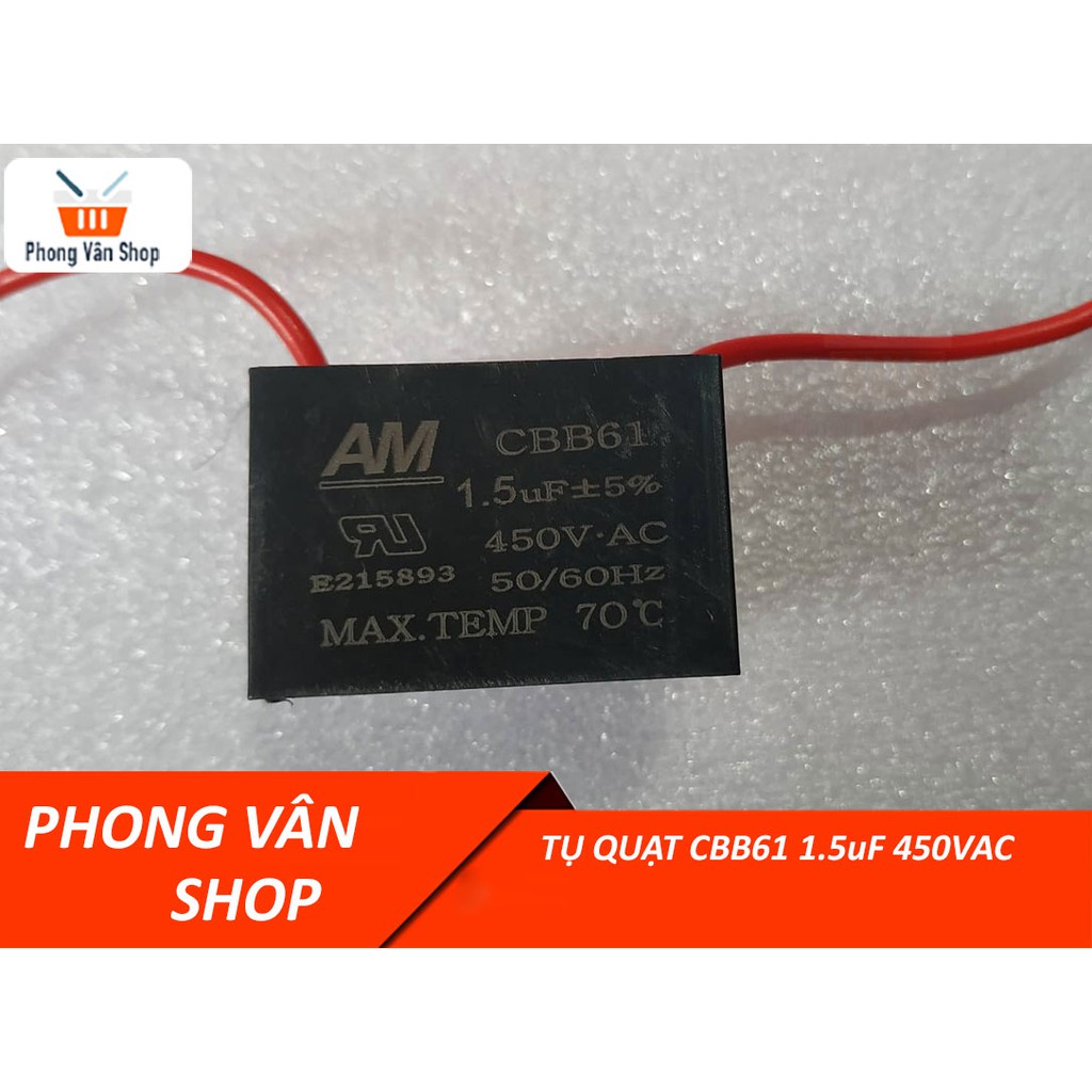 Tụ Quạt CBB61 1.5uF 450VAC - Tụ 1.5uF