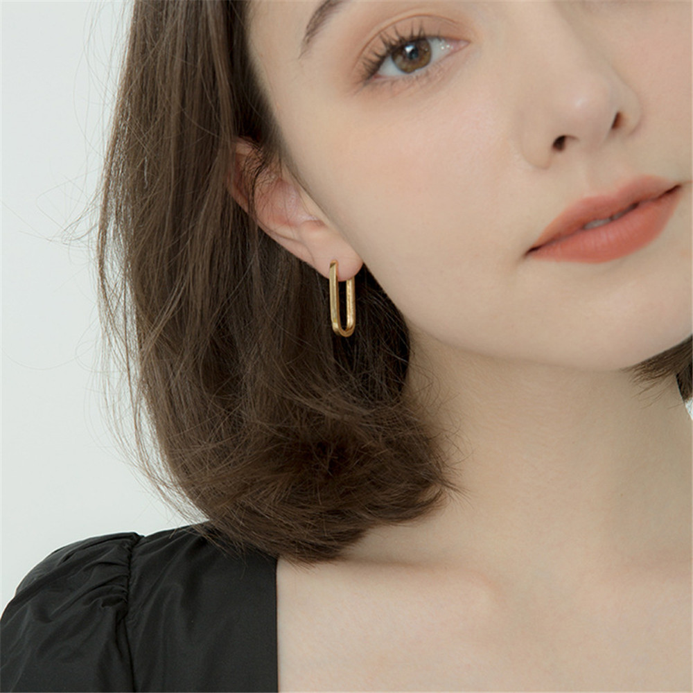 Bông tai mạ vàng 14k phong cách Hàn Quốc đơn giản thời trang cho nữ Yanqueens Đồ trang sức Quà tặng