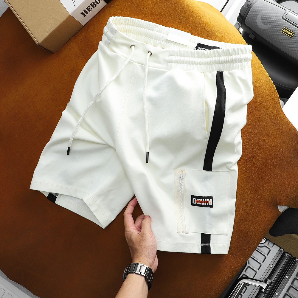 Quần short thun nam chất vải PC gân, túi có zip cao cấp HEBOZ 2M - 00001229