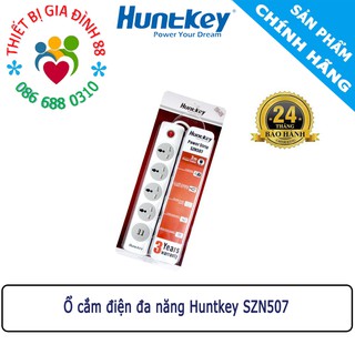Ổ cắm điện đa năng Huntkey SZN507-2.1A 4 lỗ kèm 2 USB nhập khẩu chính hãng - BH 24 tháng