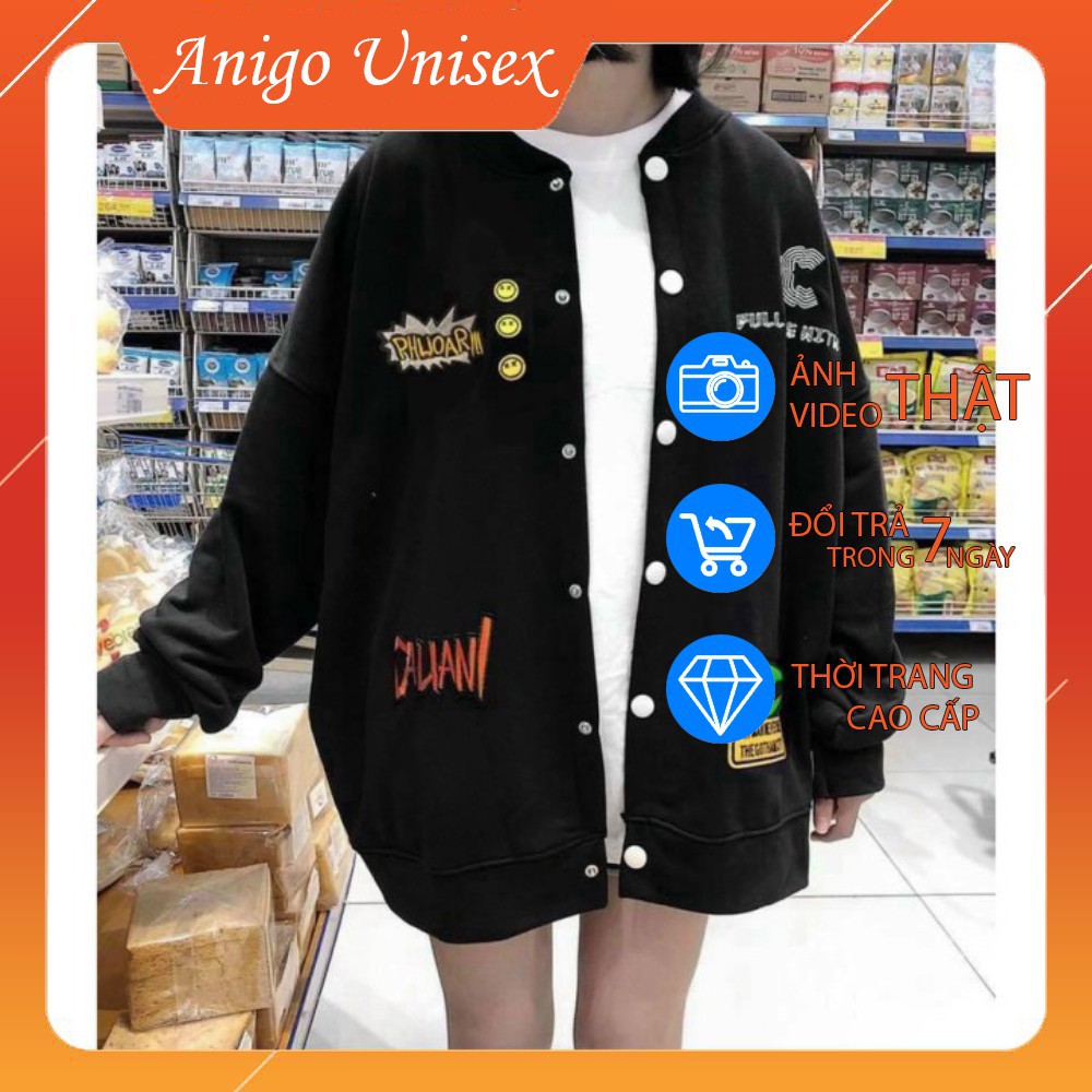 [HÀNG THIẾT KẾ] Áo Cardigan Nam Nữ Unisex In Sticker SIêu Hot, chất vải dày dặn ANIGO UNISEX | BigBuy360 - bigbuy360.vn