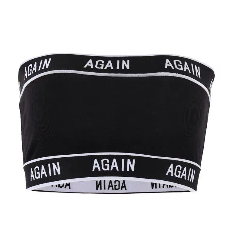 {HCM / CÓ SẴN} ÁO CROPTOP ÁO ỐNG ĐEN CHỮ TRẮNG AGAIN SEXY