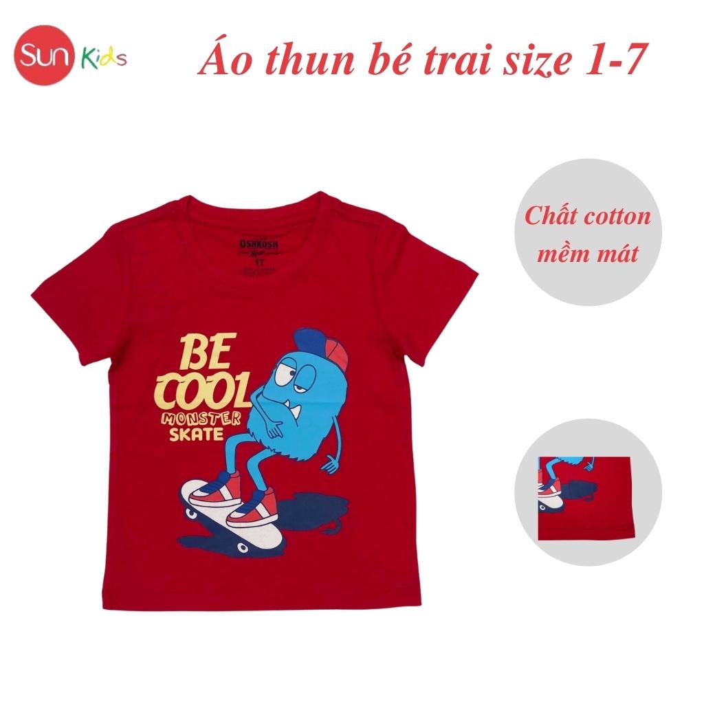 Áo thun bé trai, áo phông cho bé trai chất cotton nhiều màu, size 1-7 tuổi - SUNKIDS1