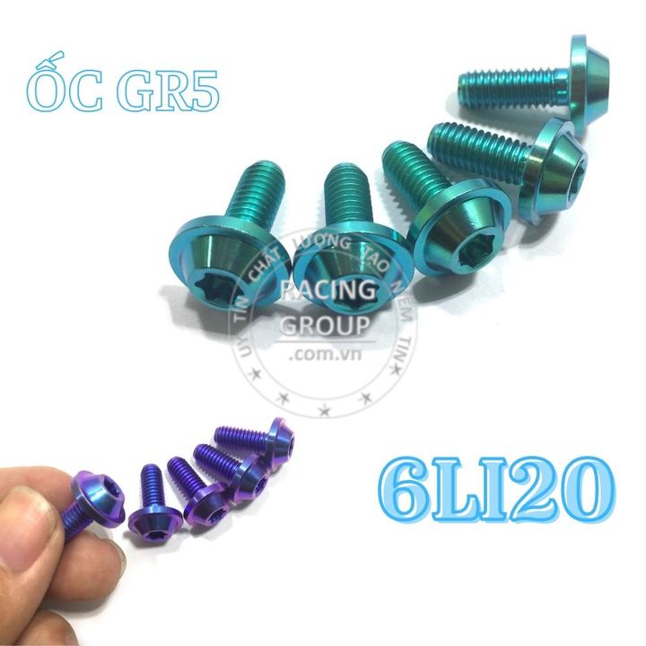 Ốc GR5 Titan 6li20 Dù dày Gắn dàn áo xe Honda, Wave, Exciter, che pen Winner, Sonic (Giá 1 con)