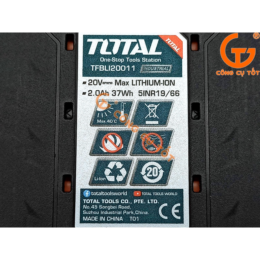 Pin Lithium Total TFBLI20011 20V/2Ah cho dòng máy P20S và E20