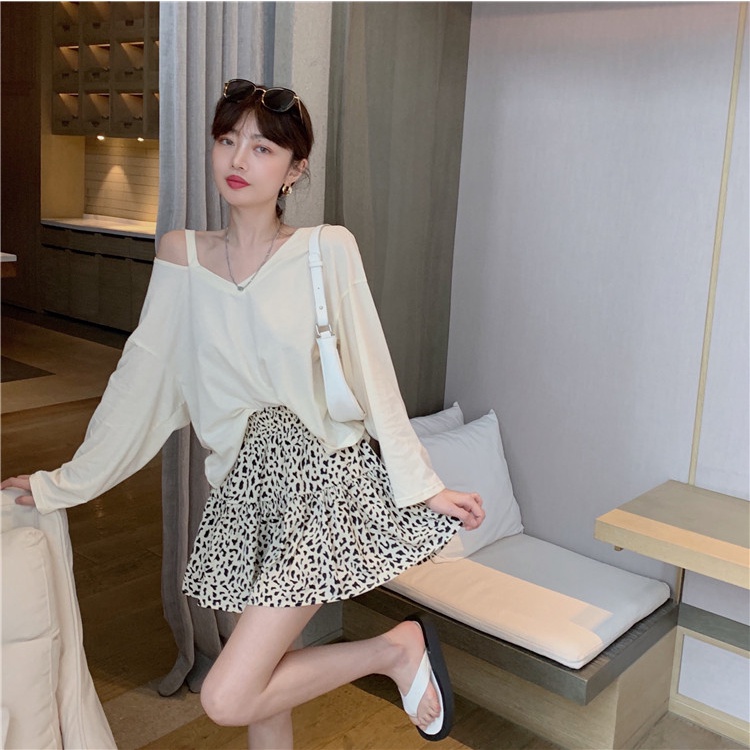 Áo kiểu tay dài cổ chữ V thời trang dành cho nữ