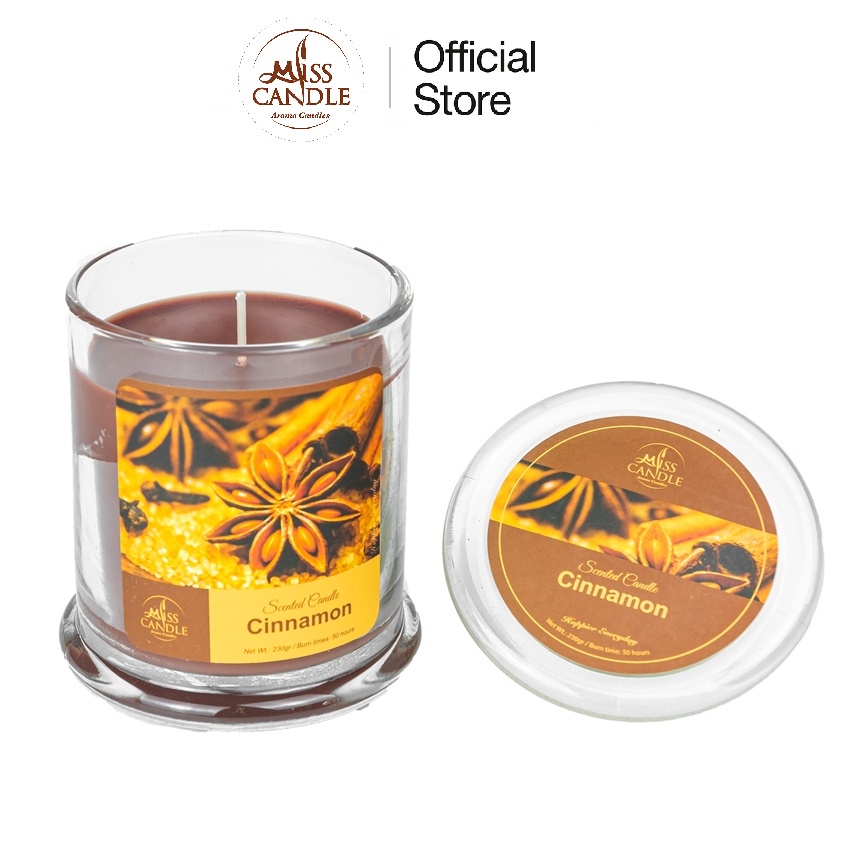 Nến thơm hũ Miss Candle NQM3414 Cinnamon 230g (Hương quế)