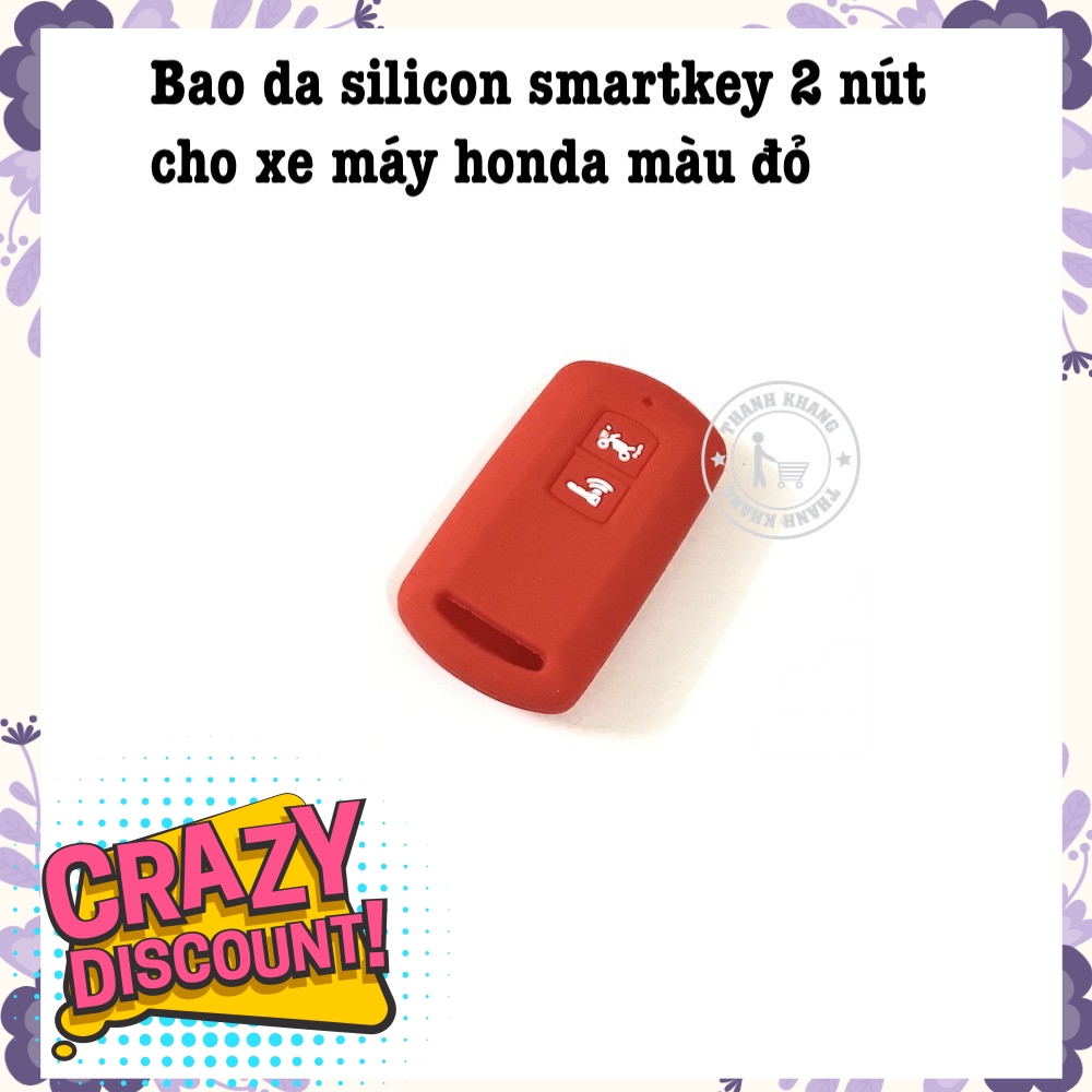 Bao da silicon smartkey 2 nút cho xe máy honda màu đỏ thanh khang 006001466