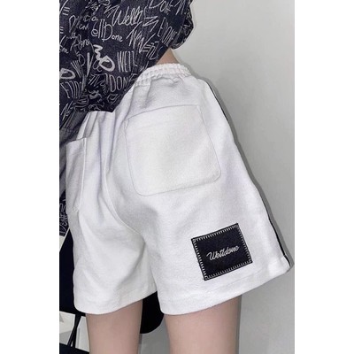 we11done 21ss reverse white gold embroidered letter appliqué lovers same five-point pants | BigBuy360 - bigbuy360.vn